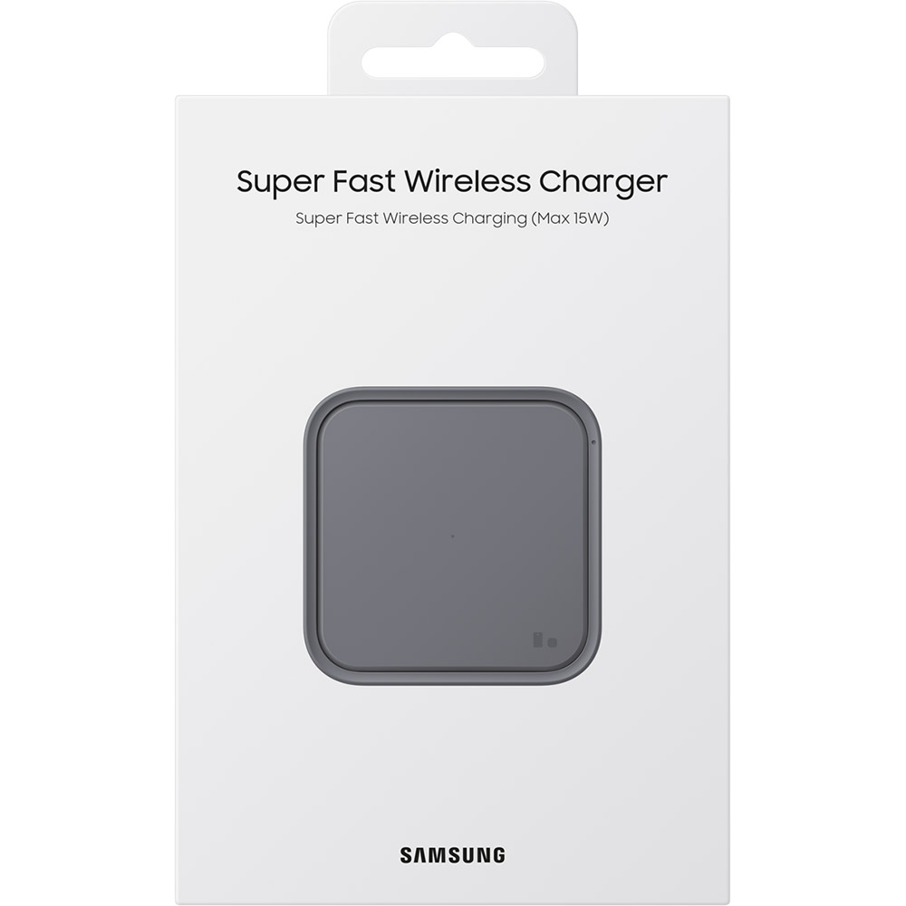 Фото Беспроводное зарядное устройство SAMSUNG 15W Super Fast Wireless Charger Pad Dark Gray (EP-P2400BBEGEU)
