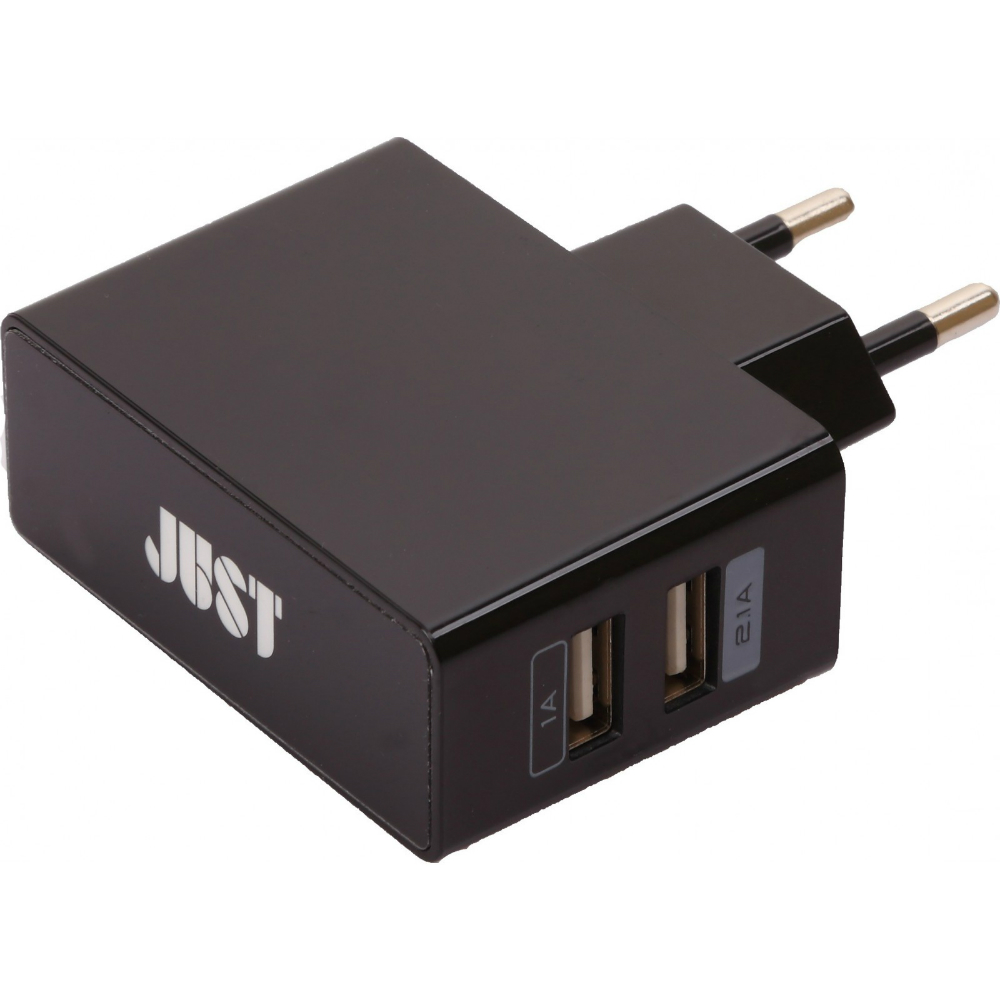 Зарядное устройство JUST Thunder Dual USB Wall Charger (WCHRGR-THNDR-BLCK)