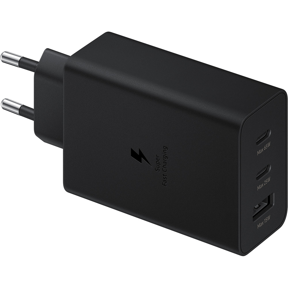 Зарядний пристрій SAMSUNG 65W Power Adapter Trio Black (EP-T6530NBEGEU) Зарядний пристрій SAMSUNG 65W Power Adapter Trio Black (EP-T6530NBEGEU)