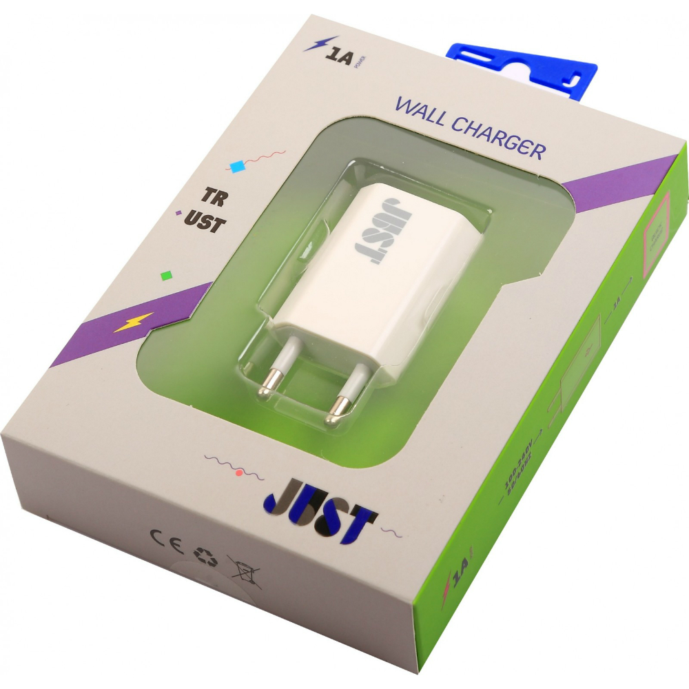 Зарядное устройство JUST Trust USB Wall Charger (WCHRGR-TRST-WHT) white Тип сетевое зарядное устройство