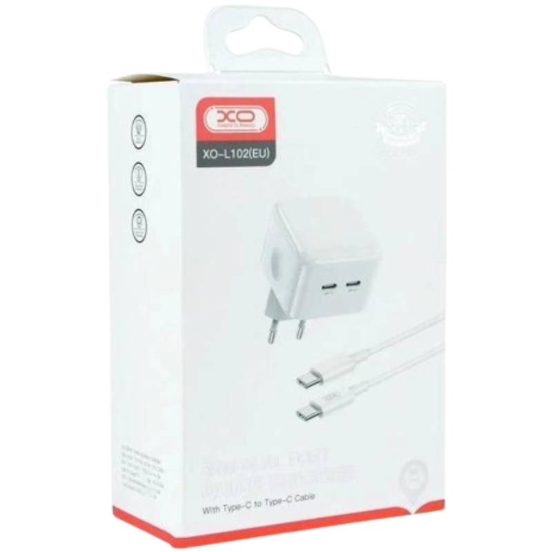 Зарядний пристрій XO L102 35W/2 USB-C + кабель Type-C NB124 White (XO-L102c-WH) Тип кабелю USB Type-С