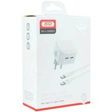 Зарядний пристрій XO L102 35W/2 USB-C + кабель Type-C NB124 White (XO-L102c-WH)