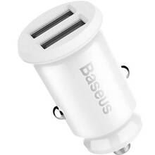 Автомобильное зарядное устройство BASEUS Grain Metal 3.1A 2USB White (CCALL-ML02)