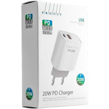 Зарядний пристрій Profit U58 PD 20W USB A+Type-C White (01000009008011005370)