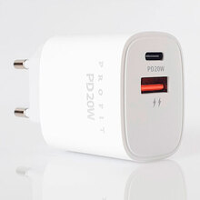 Сетевое зарядное устройство Profit U58 PD 20W USB A+Type-C + кабель USB Type-C White (01000009008011006776)