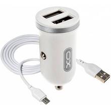 Автомобильное зарядное устройство XO TZ08 2.1A/2 USB + microUSB White (TZ08-M-WH)