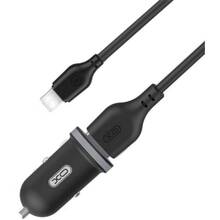 Автомобільний зарядний пристрій XO TZ08 2.1A/2 USB + Type-C Black (TZ08-TC-BK)