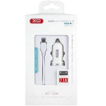 Автомобільний зарядний пристрій XO TZ08 2.1A/2 USB + Type-C White (TZ08-TC-WH)