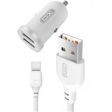 Автомобільний зарядний пристрій XO TZ08 2.1A/2 USB + Type-C White (TZ08-TC-WH)