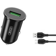 Автомобильное зарядное устройство XO TZ12 18W/1 USB QC 3.0 + microUSB Black (TZ12-M-BK)