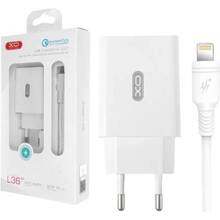 Сетевое зарядное устройство XO QC 3.0 L36 18W/1USB + Lightning White (L36-L-WH)