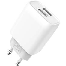 Сетевое зарядное устройство XO L57 2.4A/2USB + microUSB White (L57-M-WH)