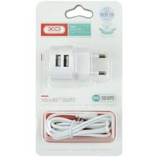 Сетевое зарядное устройство XO L62 2.4A/2USB + microUSB White (L62-M-WH)