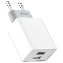 Зарядний пристрій XO L65 2.4A/2USB + lightning White (L65-L-WH)