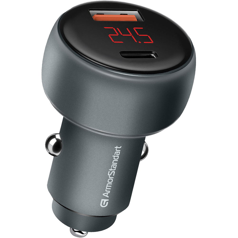 Автомобильное зарядное устройство ARMORSTANDART AR-C43 Type-C PD30W + USBQC 3.0 Grey (ARM73949)