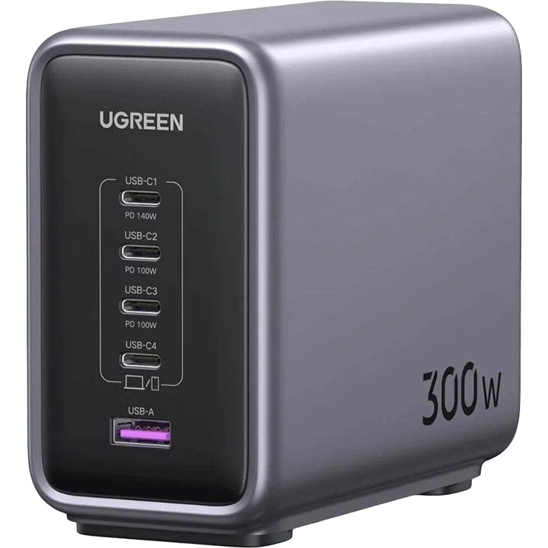 Сетевое зарядное устройство UGREEN CD333 Nex1U+4C 300W GaN Grey