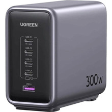 Мережевий зарядний пристрій UGREEN CD333 Nex1U+4C 300W GaN Grey