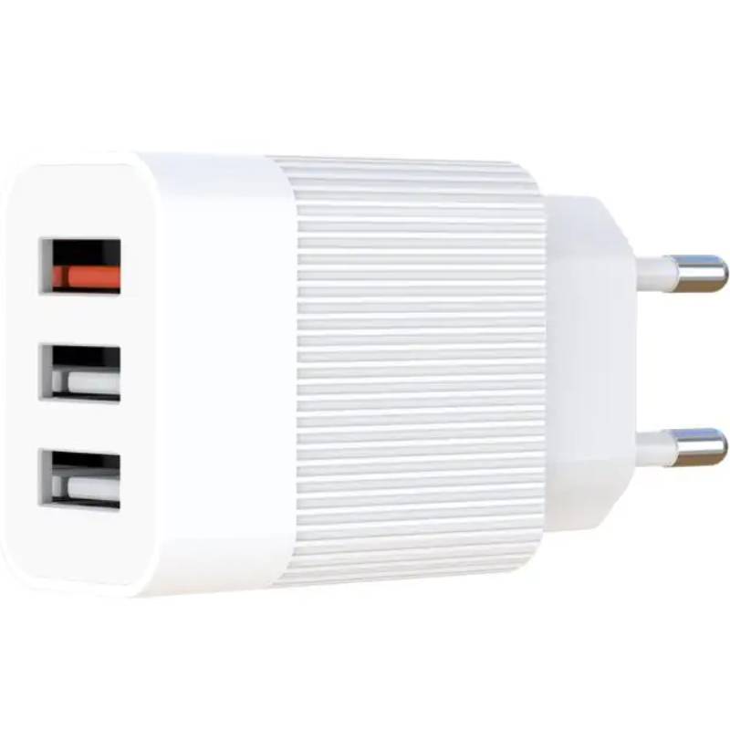 Зарядний пристрій XO QC 3.0 L72 30W (18W/1USB + 2.4A/2 USB) + Type C White (L72-TC-WH) Тип мережевий зарядний пристрій