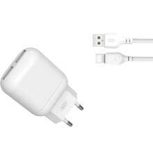 Сетевое зарядное устройство XO L78 2.4A/2USB + Type-C White (L78-TC-WH)