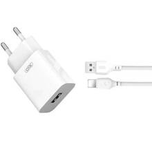 Зарядний пристрій XO L99 2.4A/1USB + lightning White (L99-L-WH)