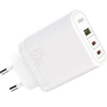 Зарядний пристрій XO PD CE04 45W/1 USB + 2 USB-C 65W White (СE04-WH)