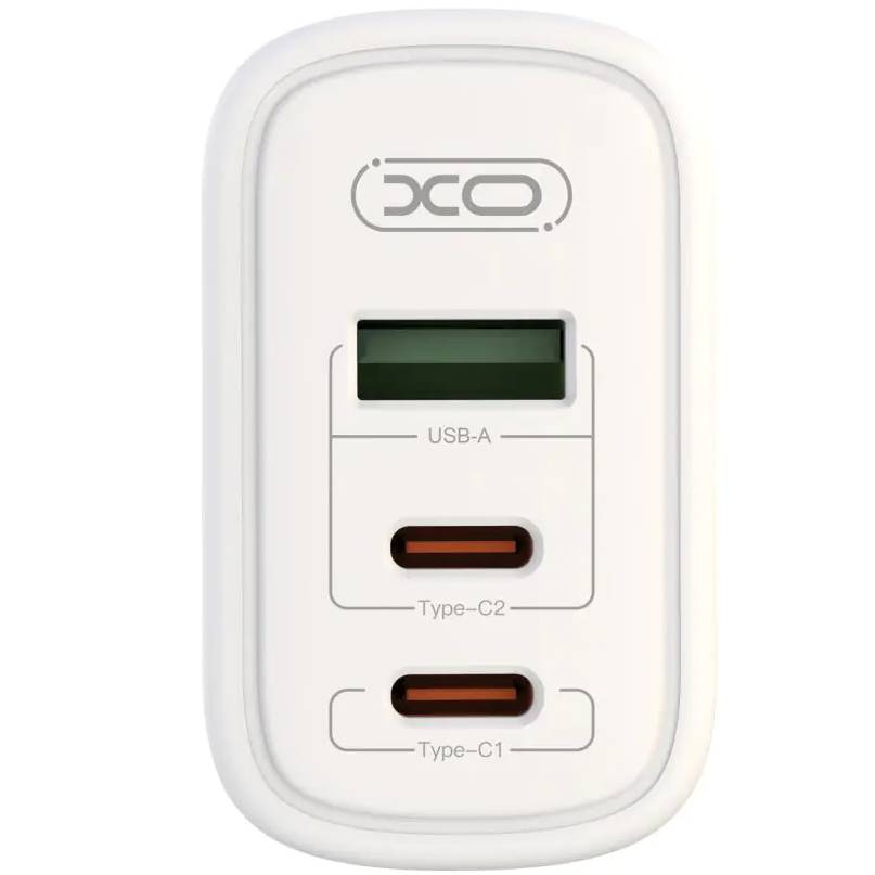 Зарядний пристрій XO PD CE04 45W/1 USB + 2 USB-C 65W White (СE04-WH) Потужність 65