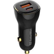 Автомобильное зарядное устройство COLORWAY Power Delivery Port PPS USB (USB-A + USB-C) (60W) Black (CW-CHA046PD-BK)