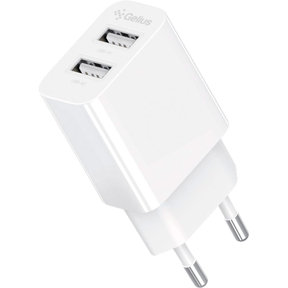 Сетевое зарядное устройство GELIUS Simple GP-HC059 (2 USB/2.4A) White (00000098754) Мощность 12