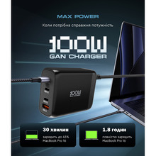 Зарядний пристрій ARMORSTANDART Resolute Power ARP-131 100W GaN Black (ARM70024)