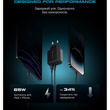 Зарядний пристрій ARMORSTANDART Resolute Power ARP-621 65W GaN Black (ARM70023)