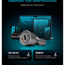 Автомобильное зарядное устройство ARMORSTANDART Resolute Power ASPP-21 120W 2xUSB-C USB Grey (ARM70026)