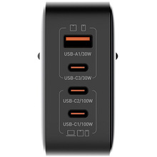 Мережевий зарядний пристрій ColorWay Power Delivery GaN (USB-A + 3USB TYPE-C) (100W) Black (CW-CHS047PD-BK)
