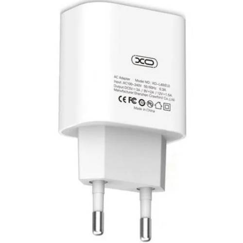 Зарядний пристрій XO L40 18W USB Type-C White (L40-WH) Потужність 18