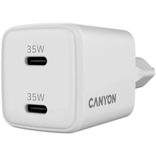 Сетевое зарядное устройство CANYON CU35CC GaN PD 35W White (CNS-CUW35CC)