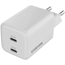 Зарядний пристрій CANYON CU45CC GaN PD 45W White (CNS-CUW45CC)