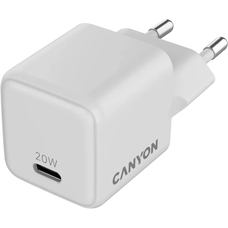 Сетевое зарядное устройство CANYON CU20C GaN PD 20W White (CNS-CUW20C)