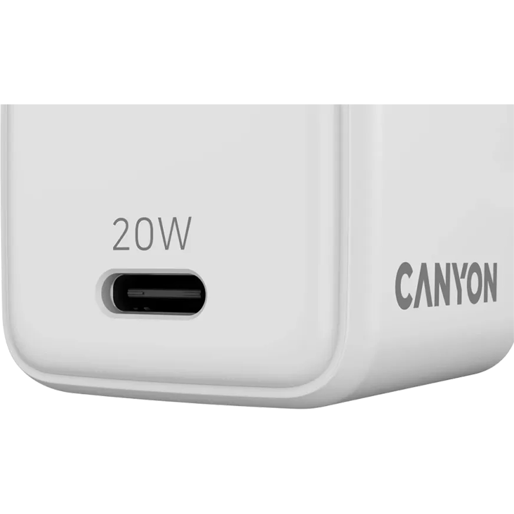 Сетевое зарядное устройство CANYON CU20C GaN PD 20W White (CNS-CUW20C) Выходной разъем USB Type-C