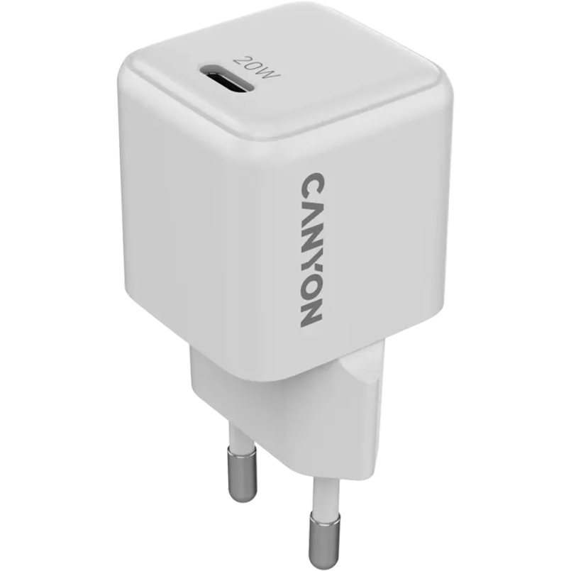 Сетевое зарядное устройство CANYON CU20C GaN PD 20W White (CNS-CUW20C) Мощность 20