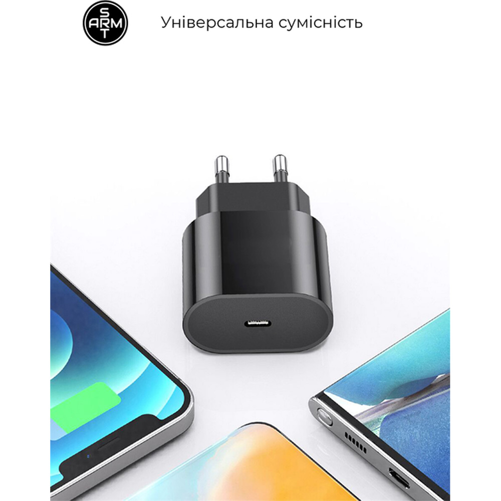 Сетевое зарядное устройство ARMORSTANDART ABMHJ83 20W USB-C Black (ARM77722) Тип сетевое зарядное устройство