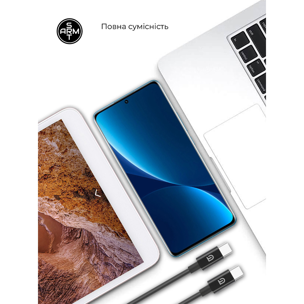 Зарядний пристрій ARMORSTANDART AR-TA800 USB-C 25W black (ARM77720) Тип кабелю USB Type-C х USB Type-C