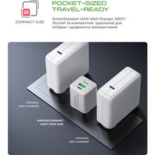 Сетевое зарядное устройство ARMORSTANDART AR371 30W GaN Type-C + USB White (ARM77549)