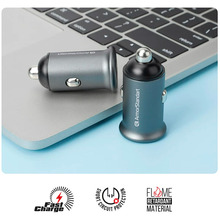 Автомобільний зарядний пристрій ARMORSTANDART 2xUSB QC3.0 Grey + кабель Lightning (ARM82458)