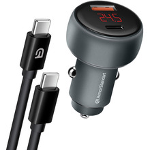 Автомобильное зарядное устройство ARMORSTANDART AR-C43 Type-C PD30W + USB QC 3.0 Grey + кабель USB-C (ARM82463)