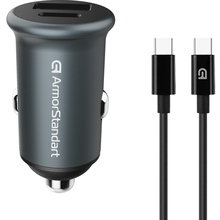 Автомобильное зарядное устройство ARMORSTANDART USB Type-C PD20W + USB QC 3.0 Grey + кабель USB-C (ARM82461)