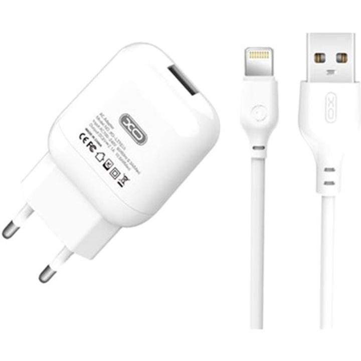 Сетевое зарядное устройство XO L37 2.1A/1USB + Lightning White (L37i-WH) Тип кабеля USB х Lightning