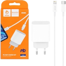 Сетевое зарядное устройство DENMEN DC06 20W 3.6A USB-C White (DM-DC06L-WH)