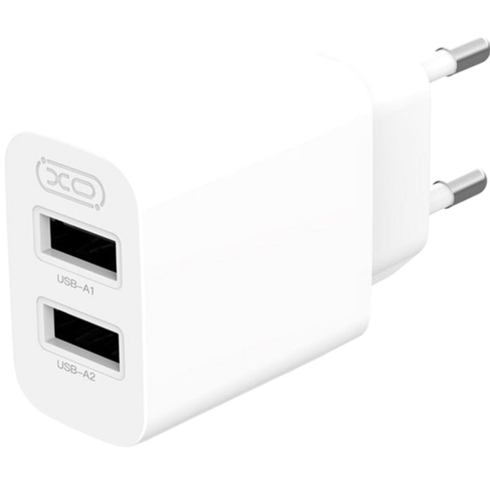 Зарядний пристрій XO L109 - 12W Dual port USB-A (L109_White)