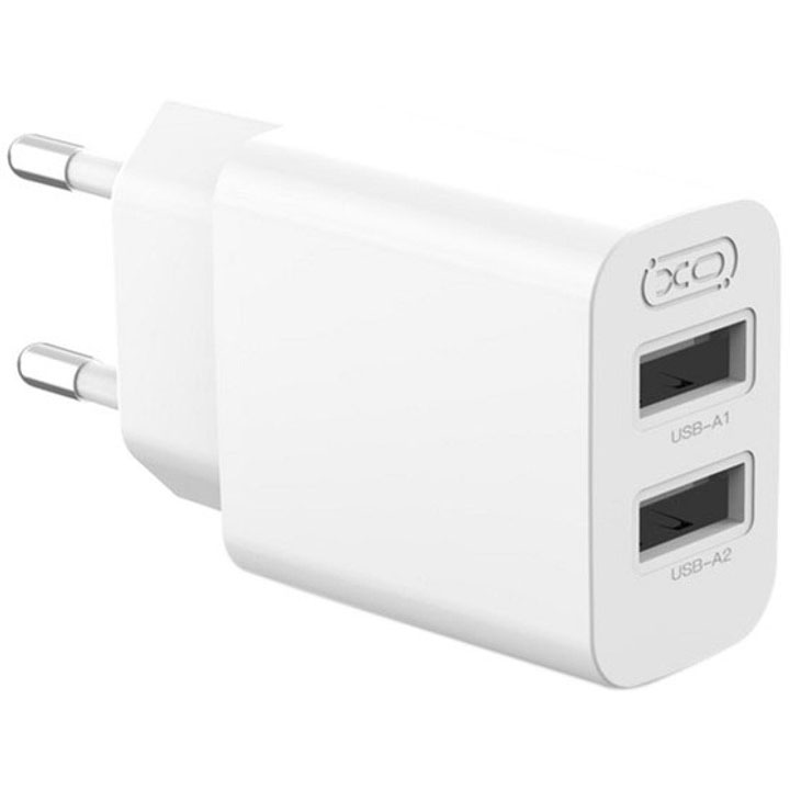 Зарядний пристрій XO L109 - 12W Dual port USB-A (L109_White) Потужність 12