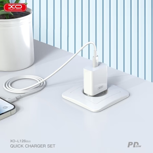 Сетевое зарядное устройство XO L126 - 20W PD Single port USB-C (L126_White) Выходной разъем USB Type-C