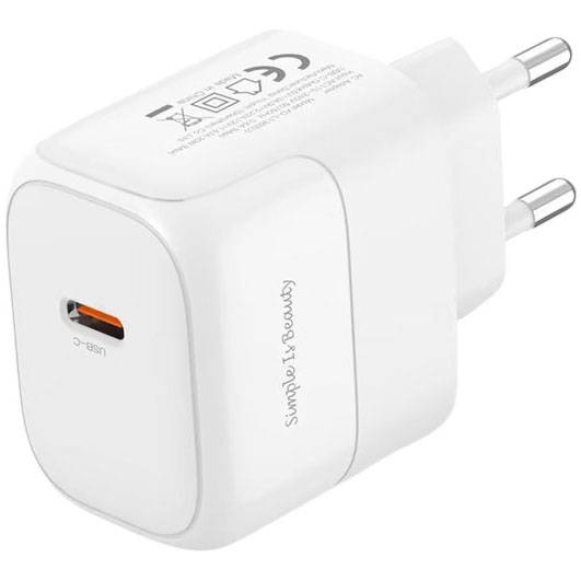 Зарядний пристрій XO L136 - 20W PD Single port USB-C (L136_White) Тип мережевий зарядний пристрій